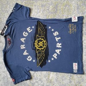 NWT Christian Audigier Garage Parts Men's Tee Small Patches